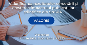 Workshop-ul Strategii de valorificare a rezultatelor cercetării și de creștere a vizibilității articolelor în Web of Science| 19.06.2023, 11:00 